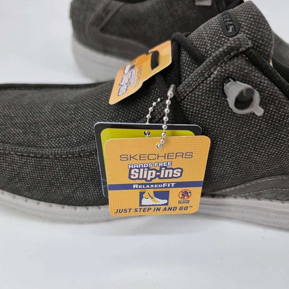 Skechers Mens Melson Coronado Slip-ins Canvas Charcoal Grey 10.5 Hands Free